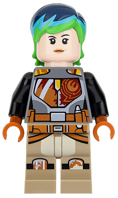 sw0742 Minifigure Sabine Wren - Bright Green and Dark Blue Hair