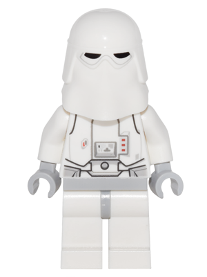 sw0764 Minifigure Snowtrooper, Light Bluish Gray Hips, Light Bluish Gray Hands - Backpack attached to Neck Bracket with Plate, Modified w/ Clip Ring