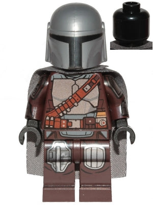 LEGO® Minifigure The Mandalorian / Din Djarin / 'Mando' - Silver Beskar Armor, Cape (sw1135) - USED