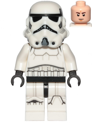 LEGO® Minifigure Imperial Stormtrooper - Male, Dual Molded Helmet with Light Bluish Gray Panels on Back, Light Nougat Head, Frown (sw1137)