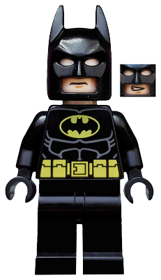 LEGO® Minifigure Batman - Black Suit with Yellow Belt and Crest (Type 2 Cowl, no Cape) (tlm082)