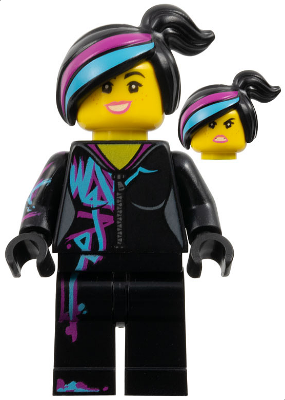 tlm103   Minifigure   Lucy Wyldstyle with Magenta Lined Hoodie