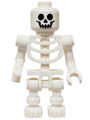 LEGO® Minifigure Skeleton - Standard Skull, Bent Arms, Vertical Grip Left, Horizontal Grip Right (twn526) - USED