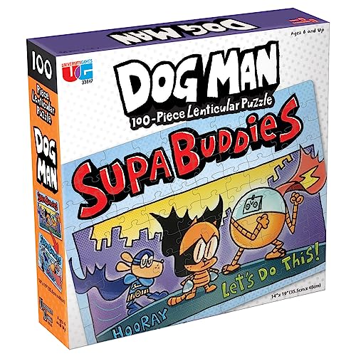 FINAL SALE: Dog Man Supa Buddies Lenticular Jigsaw Puzzle: 100 Pieces