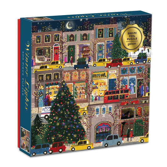 Galison Winter Lights Foil 500 Piece Jigsaw Puzzle - Joy Laforme